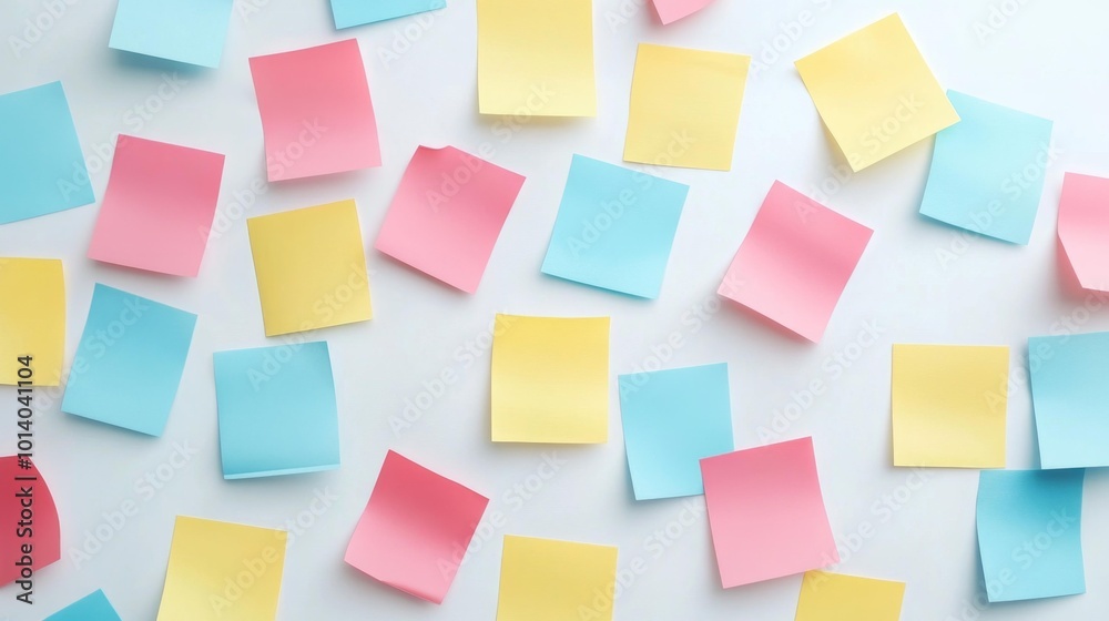 Colorful sticky notes in pink blue and yellow scattered on a white background vibrant stationery for creative ideas and reminders Generative AI Colorful sticky notes in pink blue and yellow scattered on a white background vibrant stationery for creative ideas and reminders Generative AI