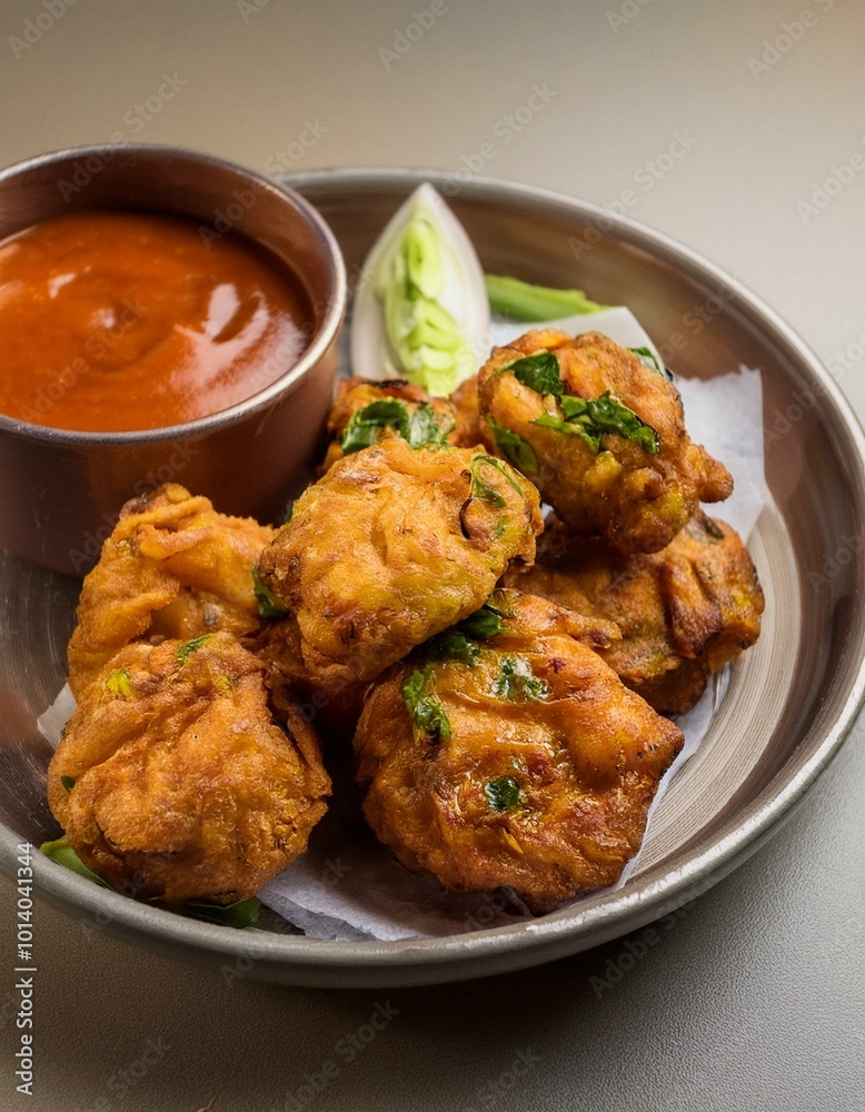 Crispy fried snacks with sauce Crispy fried snacks with sauce