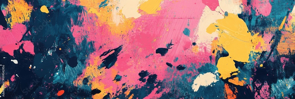 Chaotic brush marks forming random, organic patterns with visible layers of paint Chaotic brush marks forming random, organic patterns with visible layers of paint