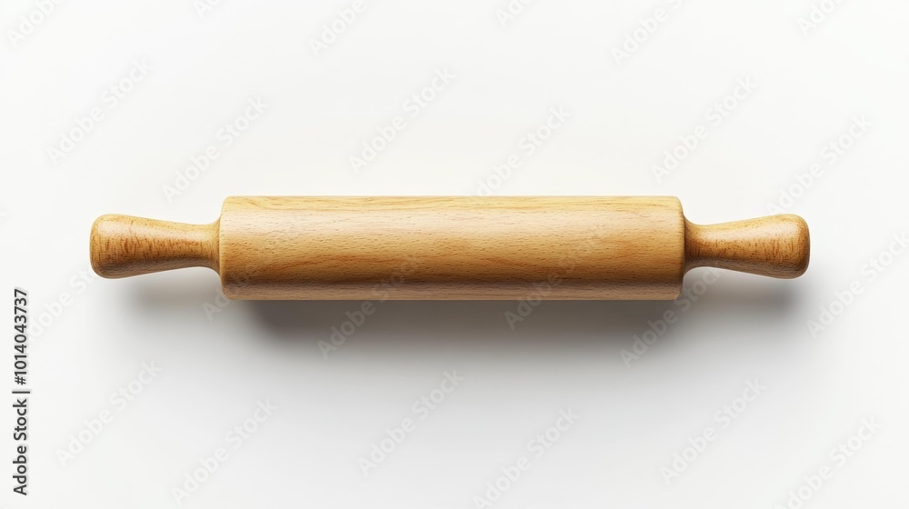 Classic wooden rolling pin isolated on a white background showcasing a simple and traditional kitchen tool essential for baking perfect for culinary-themed projects. Generative AI Classic wooden rolling pin isolated on a white background showcasing a simple and traditional kitchen tool essential for baking perfect for culinary-themed projects. Generative AI