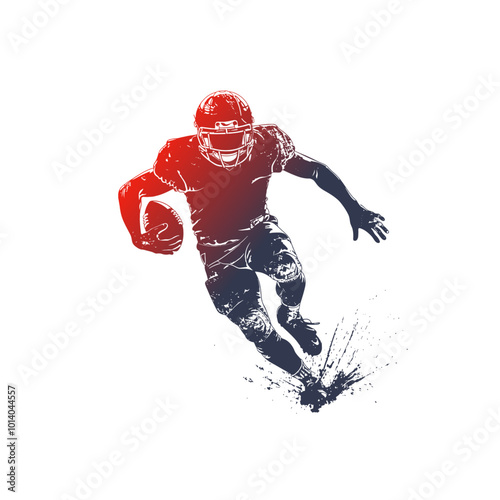 silhouette American football player. Vector illustration. 