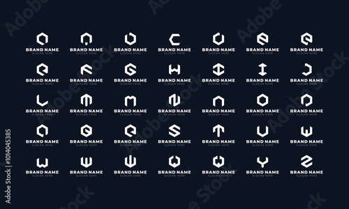 Vector Lettermark Minimal Logos with English Alphabets 