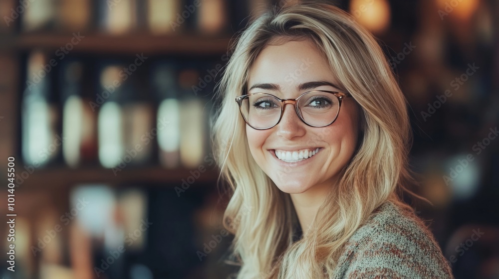 Smiling woman with glasses. Smiling woman with glasses.