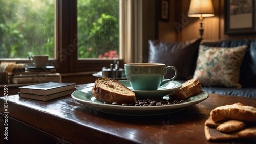 A serene corner of the living room is made complete with the comfort of a luxurious cup of coffee