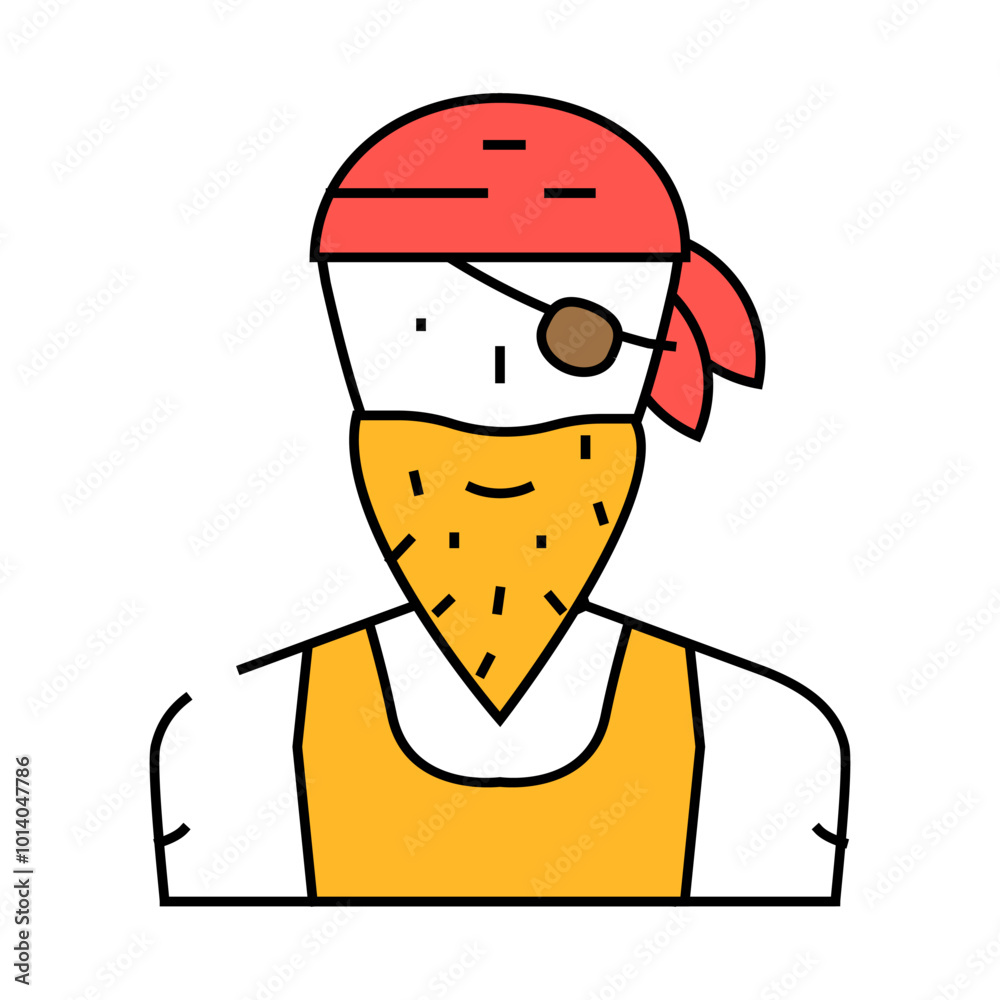 pirate person line icon vector. pirate person sign. isolated symbol illustration pirate person line icon vector. pirate person sign. isolated symbol illustration