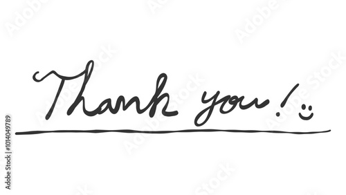 Thank you!の手書き文字