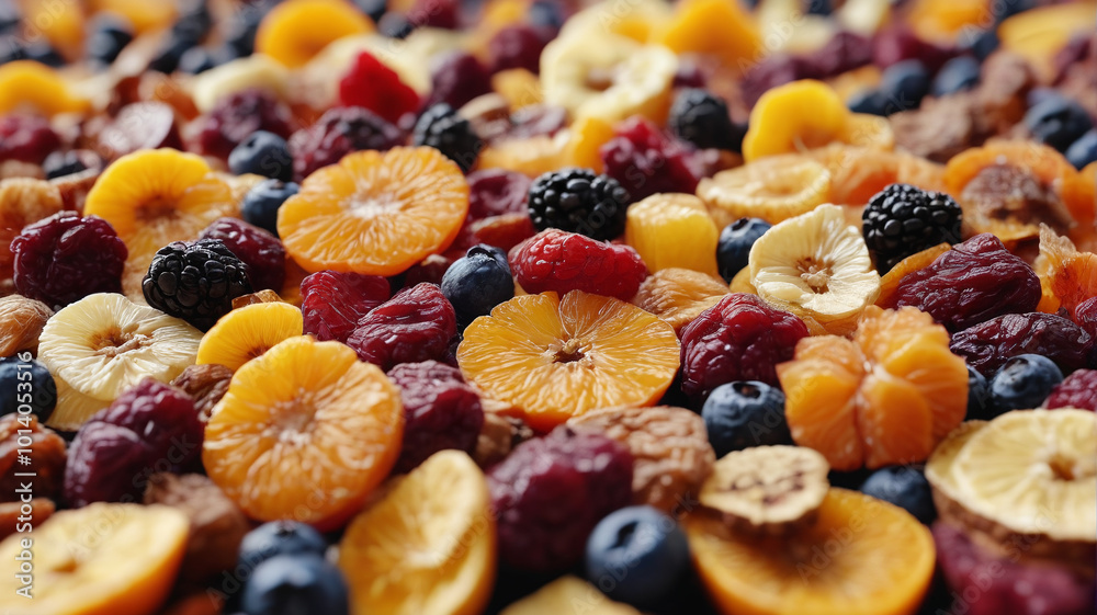 Delectable dried fruit medley, offering a burst of flavor in every bite, Generative AI Delectable dried fruit medley, offering a burst of flavor in every bite, Generative AI