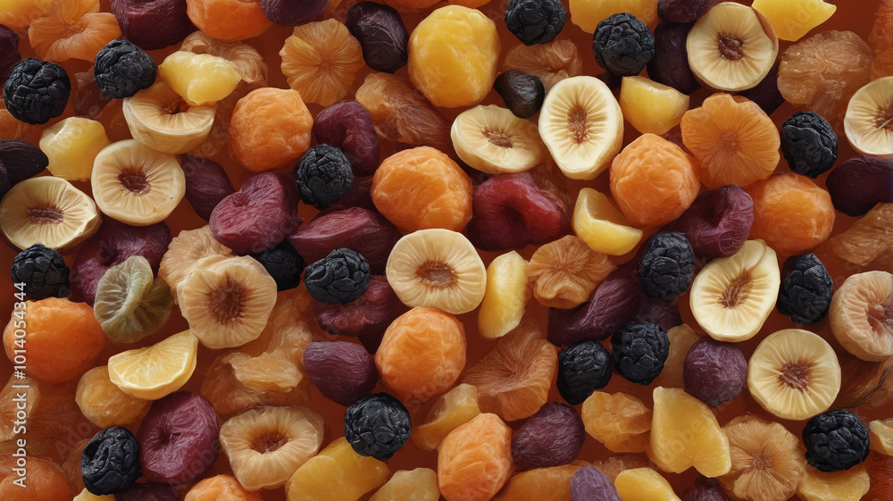 Exotic dried fruits, delivering an adventurous mix of flavors and textures, Generative AI Exotic dried fruits, delivering an adventurous mix of flavors and textures, Generative AI