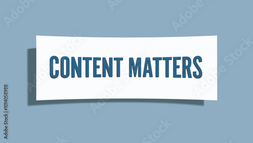 Content matters. A card isolated on blue background.