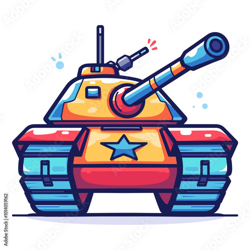 Vector illustration of a tank in flat style on a white background.