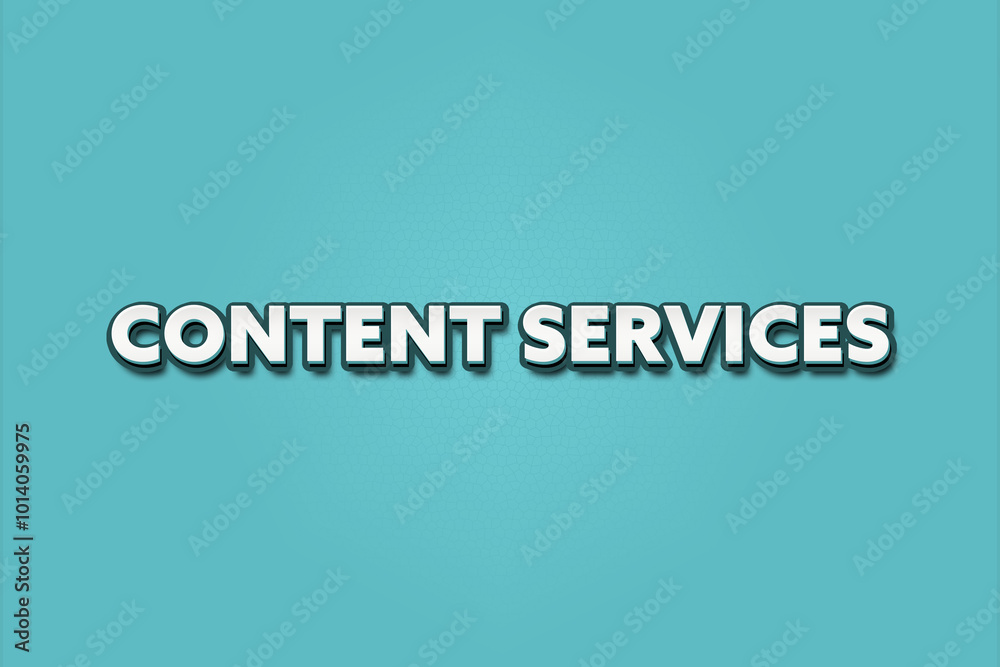 Content Services. A Illustration with white text isolated on light green background. Content Services. A Illustration with white text isolated on light green background.