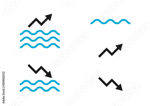 tide movement icons high and low tide,shore,for ux ,ui and apps,fisherman