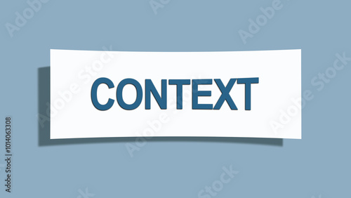 Context. A card isolated on blue background.