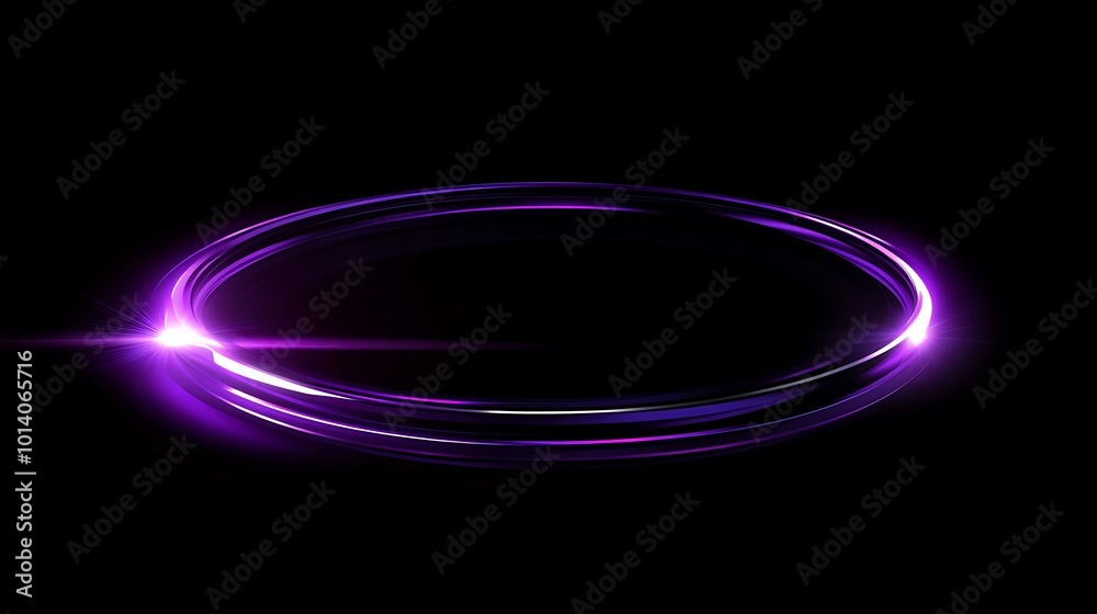 A purple glowing ring with a slight flare on the left side, isolated on a black background.