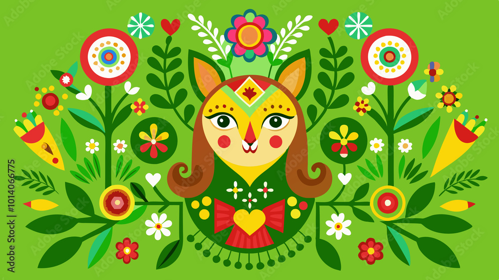 Fototapeta premium Scandinavian folk art