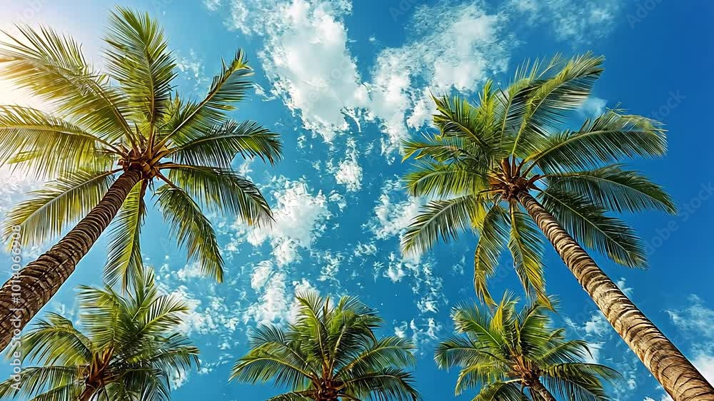 Beneath a stunning blue sky, tall palm trees sway gently in the warm breeze. Fluffy clouds drift by, creating a tranquil atmosphere in this tropical setting. Beneath a stunning blue sky, tall palm trees sway gently in the warm breeze. Fluffy clouds drift by, creating a tranquil atmosphere in this tropical setting.