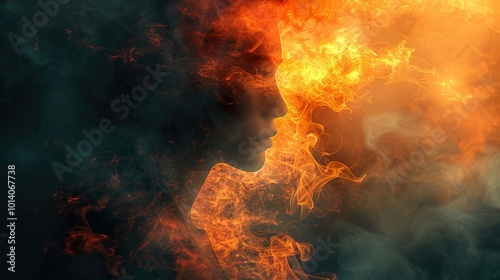 Abstract Fire and Smoke Art: Passion and Desire