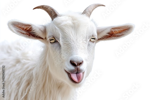 Playful Goat with Tongue Out