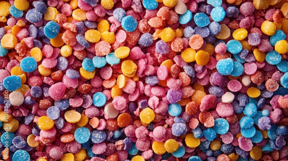 A close up of a pile of colorful candy with different colors A close up of a pile of colorful candy with different colors