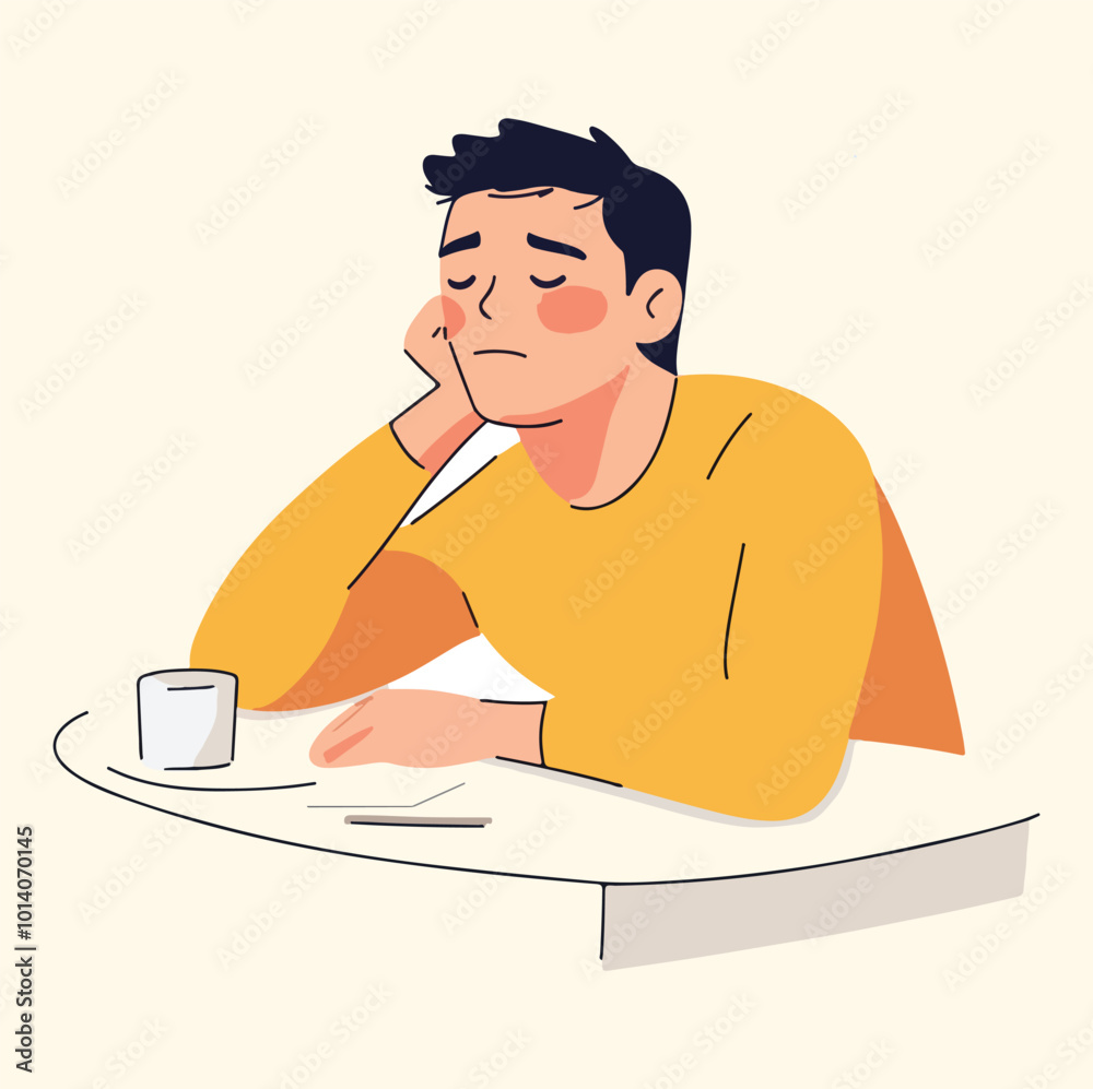 A depressed man illustration