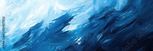  Chaotic, overlapping brush strokes in various shades of blue, forming a dynamic abstract background