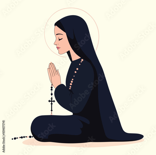 A christian women praying in crutch