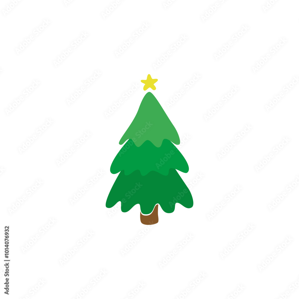 Fototapeta premium Christmas tree. Christmas. New year. Christmas tree on a white background. Vector.