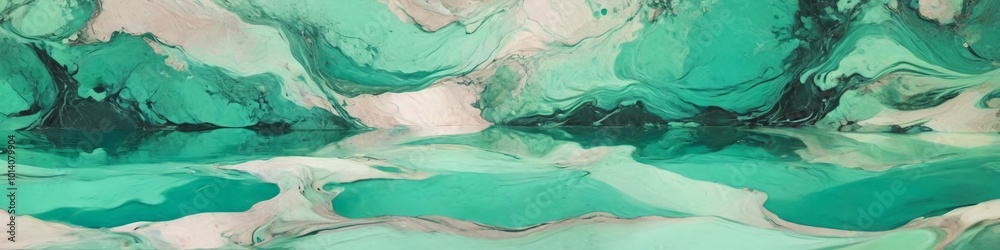 custom made wallpaper toronto digitalSoft mint green and deep teal blend harmoniously, evoking the refreshing feel of cool lakes on a hot summer day, Generative AI