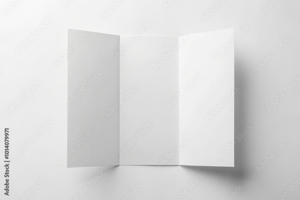 Blank White Trifold Opened Brochure Mockup. Blank White Trifold Opened Brochure Mockup.