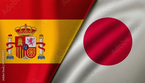 日本の国旗とスペインの国旗(Japan flag & Spain flag.)
