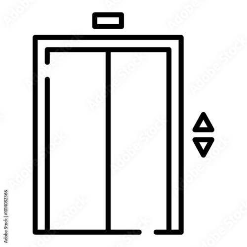 Lift, elevator black line icon