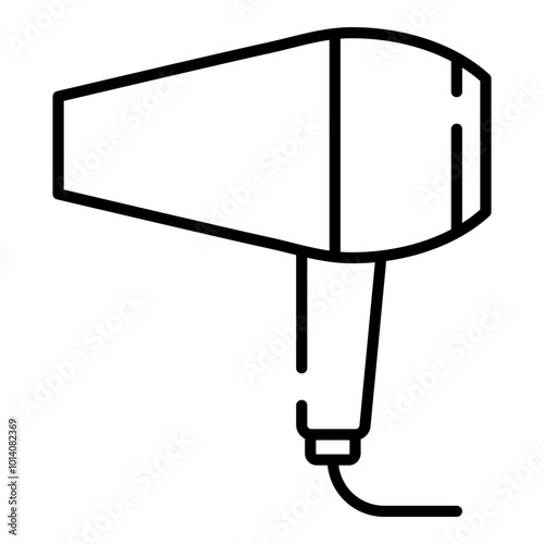 Hair dryer black line icon