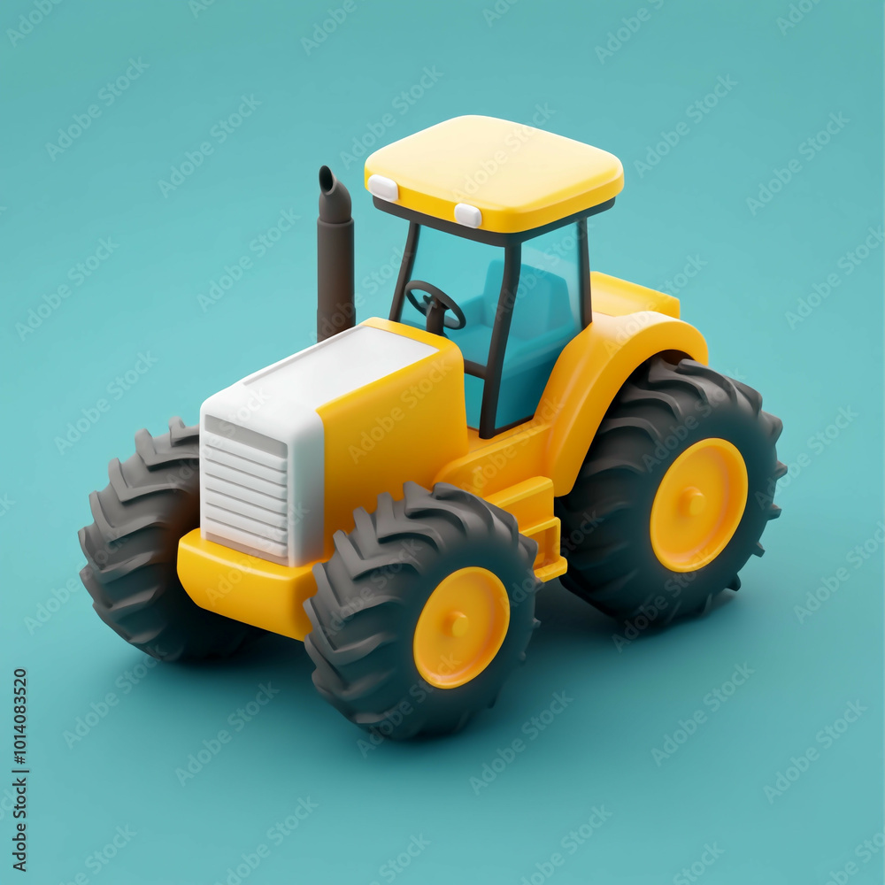 Obraz premium 3D Farm Equipment Icon: Agricultural Machinery Tool Illustration Logo