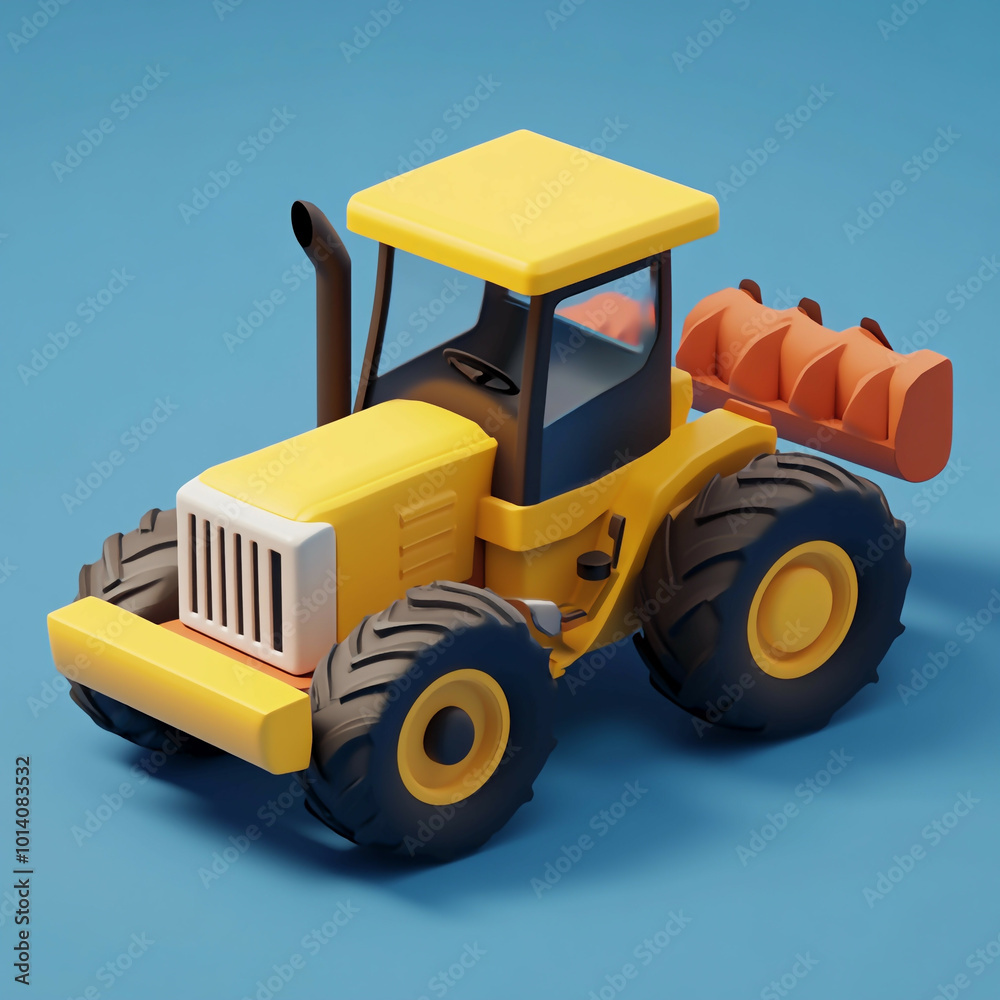 Obraz premium 3D Farm Equipment Icon: Agricultural Machinery Tool Illustration Logo