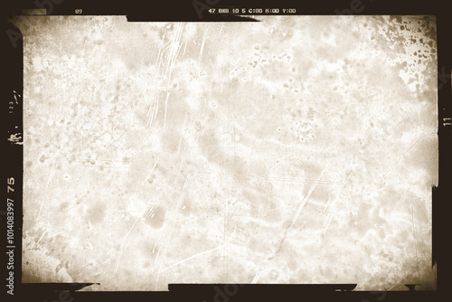 Obraz na płótnie Vintage photo film frame of a middle format camera with sepia photo lens vignette with strong dust and splatters and wet plate technique on transparent background (png image). w salonie