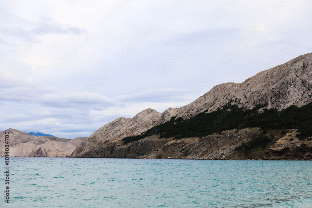 Croatia, Krk island. sea in autumn. vacation by the sea Croatia, Krk island. sea in autumn. vacation by the sea