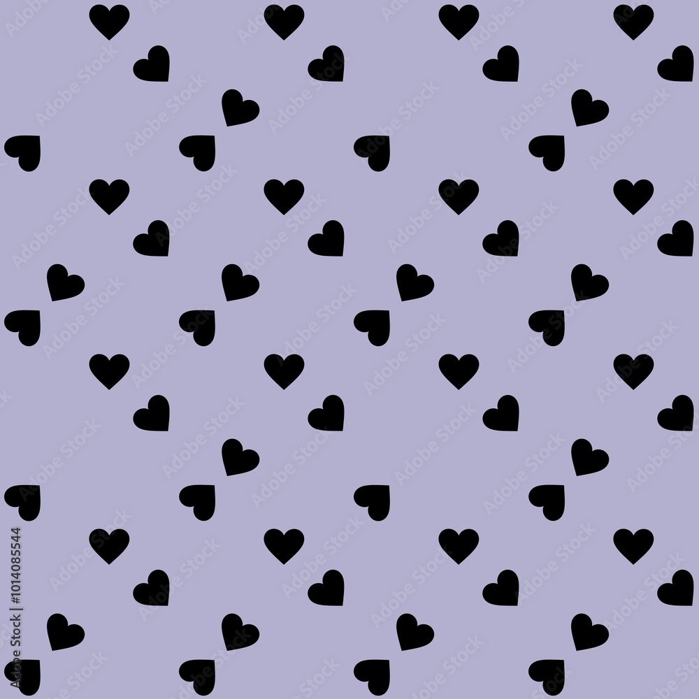 Small Hearts Black Pattern with Light Violet Accents Background Small Hearts Black Pattern with Light Violet Accents Background