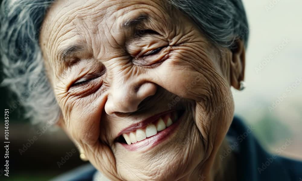 Close-up of an elderly Japanese woman smiling Video Close-up of an elderly Japanese woman smiling Video
