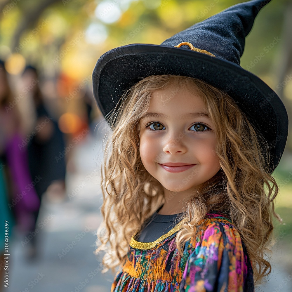 cute girl in witch costume for Halloween cute girl in witch costume for Halloween