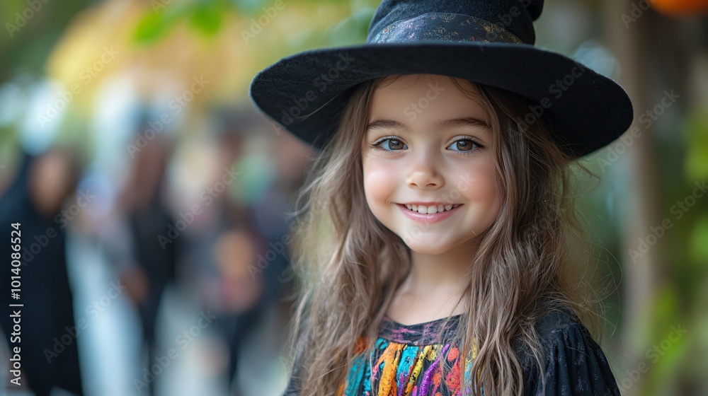 cute girl in witch costume for Halloween cute girl in witch costume for Halloween