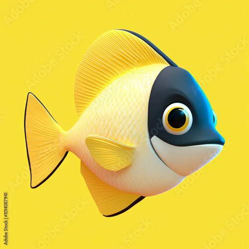 3D Pelagic Fish Icon: Marine and Open Water Creature Illustration Logo photo