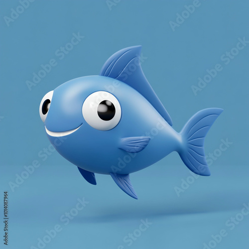 3D Pelagic Fish Icon: Marine and Open Water Creature Illustration Logo photo