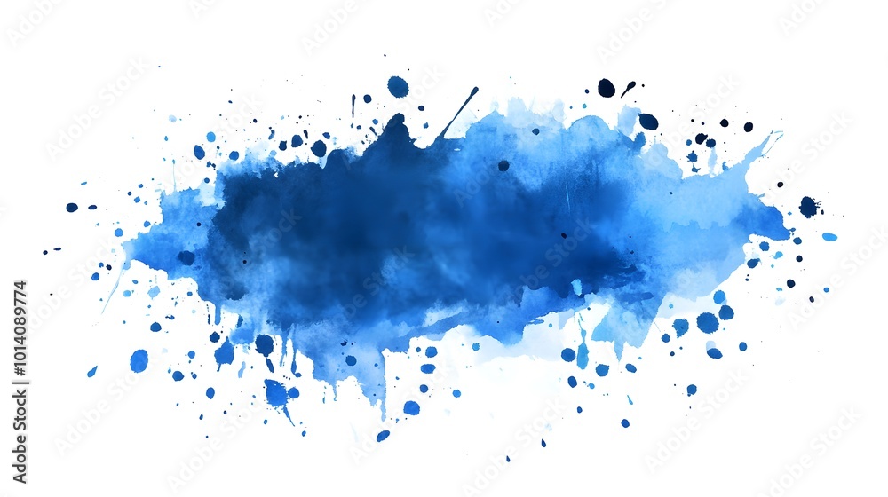 Watercolor stain with blue paint splatter, featuring a vibrant, abstract design with dynamic splatter effects Watercolor stain with blue paint splatter, featuring a vibrant, abstract design with dynamic splatter effects