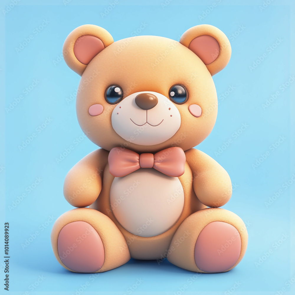 3D Stuffed Bear Icon: Soft Toy and Cuddly Friend Illustration Logo 3D Stuffed Bear Icon: Soft Toy and Cuddly Friend Illustration Logo