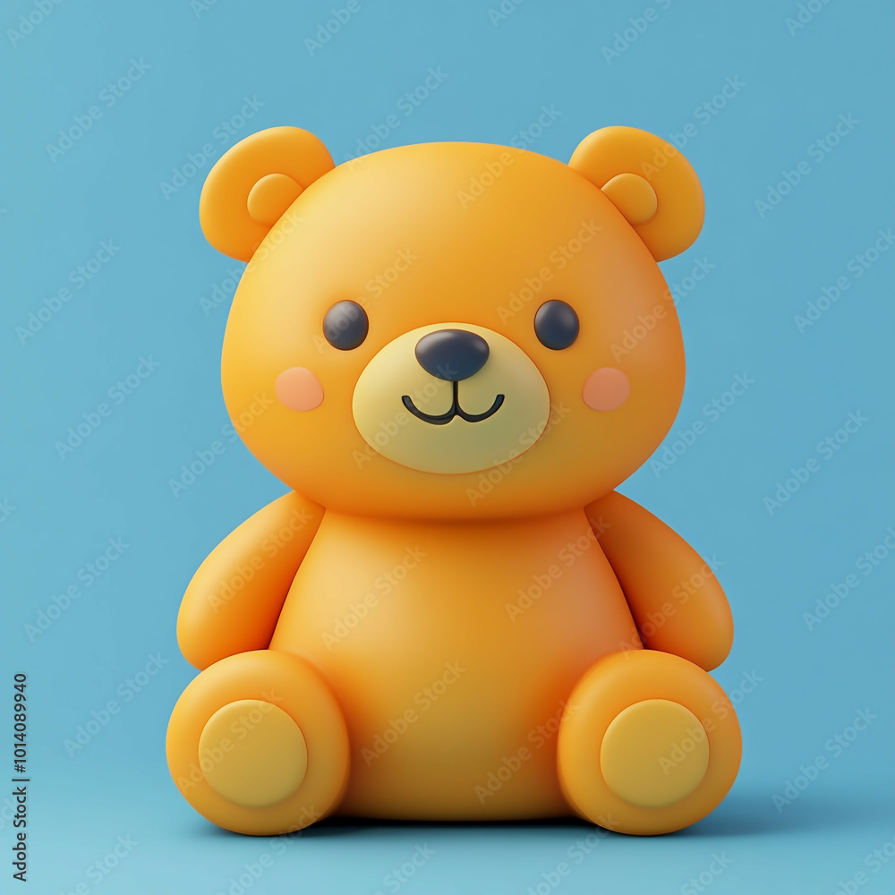 3D Stuffed Bear Icon: Soft Toy and Cuddly Friend Illustration Logo 3D Stuffed Bear Icon: Soft Toy and Cuddly Friend Illustration Logo
