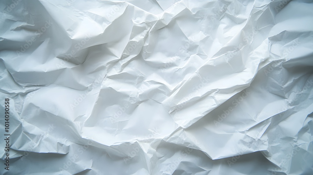 Wet crumpled white paper texture, showcasing a wrinkled and slightly translucent appearance with subtle water stains and creases Wet crumpled white paper texture, showcasing a wrinkled and slightly translucent appearance with subtle water stains and creases