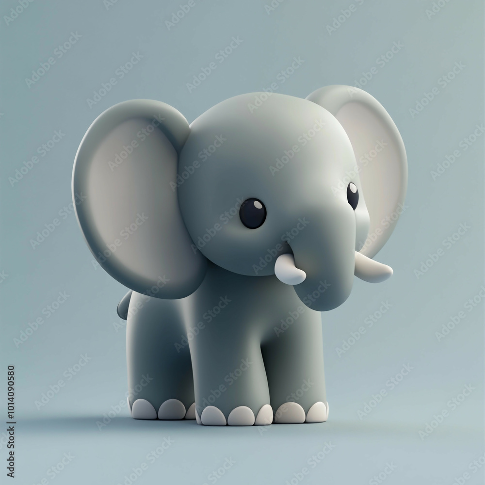 3D Toy Elephant Icon: Children's Play and Safari Fun Illustration Logo 3D Toy Elephant Icon: Children's Play and Safari Fun Illustration Logo