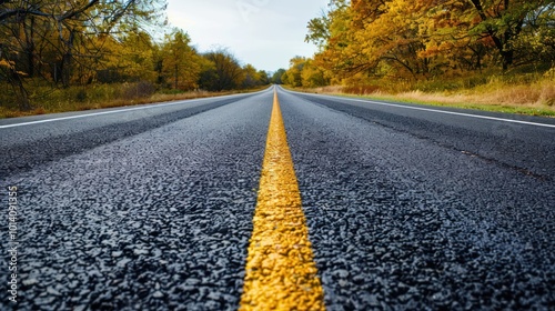 Asphalt Road Stretching into the Distance