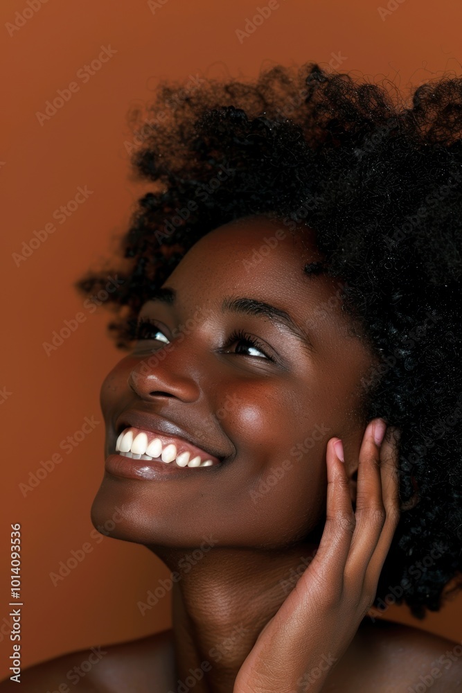 Portrait of a woman in a studio showcasing an organic skincare routine focused on health and wellness, featuring natural facial treatments against a neutral background Portrait of a woman in a studio showcasing an organic skincare routine focused on health and wellness, featuring natural facial treatments against a neutral background
