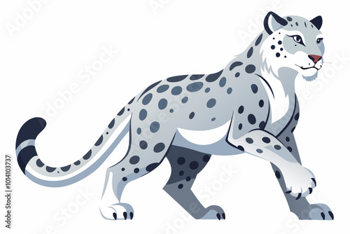 Snow Leopard Emotions Happy, Sad, Funny, Yoga, and Dance Vector Illustrations, Explore a variety of snow leopard emotions in vector illustrations for creative projects